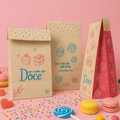 50~250 SACO SOS CONFEITARIA DOCE DOCERIA DOCINHOS COOKIES PP (12X6,5X22CM) (PLUMA) (CHOCO)