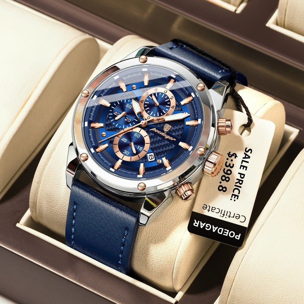 POEDAGAR Luxo Esportes Homem Relógio De Pulso Militar Quartzo Masculino À Prova Dwaterproof Água Luminoso Cronógrafo Dat