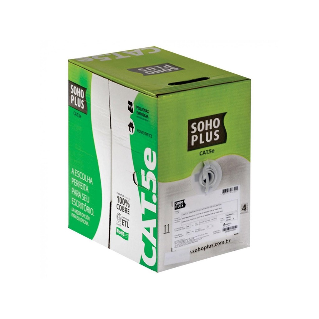 Cabo Lan U/utp Cat.5e 24 Awg 4 Pares Cmx Caixa C/ 305 Metros Branco 100% Cobre 23200101