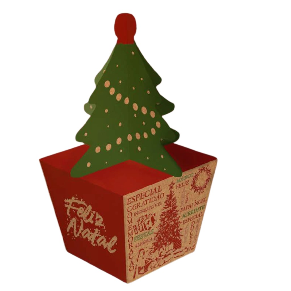 10 CAIXA LEMBRANCINHA ARVORE NATAL 8X8X6,5 ESSENCIA 5651 KRAFT (NATAL 2025 IDEIA) (CHOCO) · foto 2