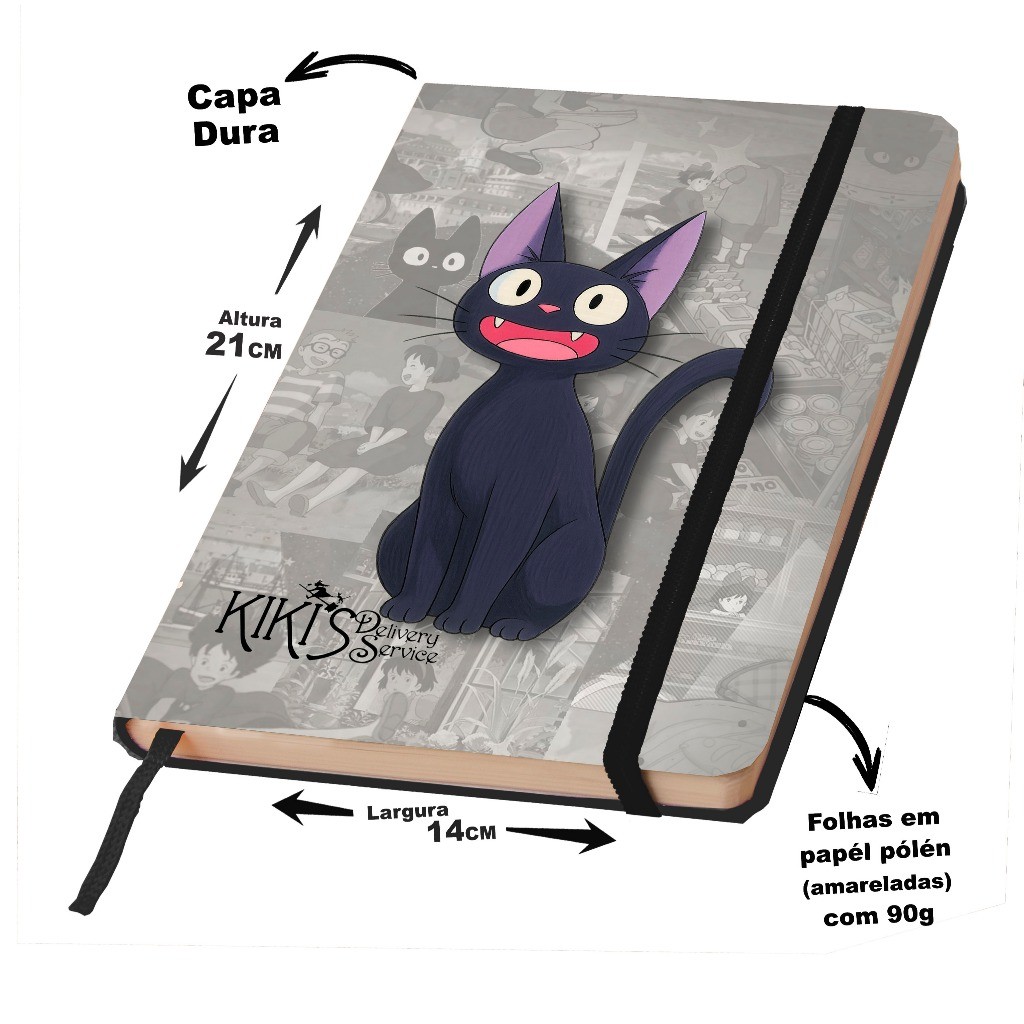 Caderno SKETCHBOOK ou anotações  21x14cm Kiki’s Delivery capa dura