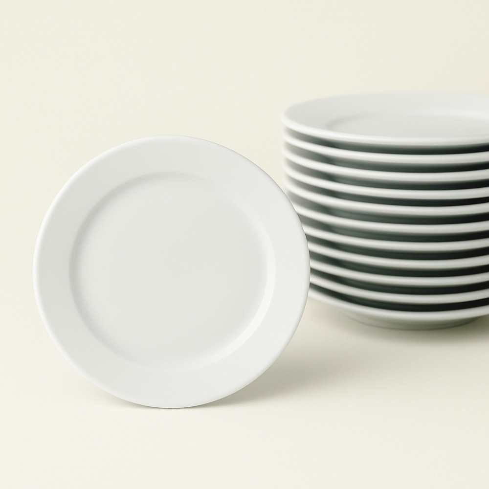 Jogo 6 Pratos Sobremesa Tramontina Paola Porcelana 21 cm