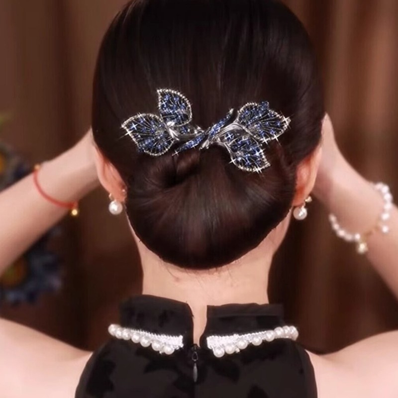 Hi * Suporte Para Coque Cabelo Elegante, Folhagem Decorativa Luxuosa E Meninas