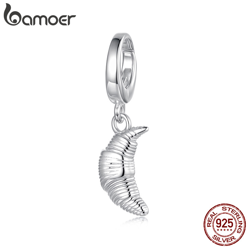 Bamoer Original 925 Prata Esterlina Pingente Fechamento Croissant Acessórios Série Pulseira em Oferta na Shopee