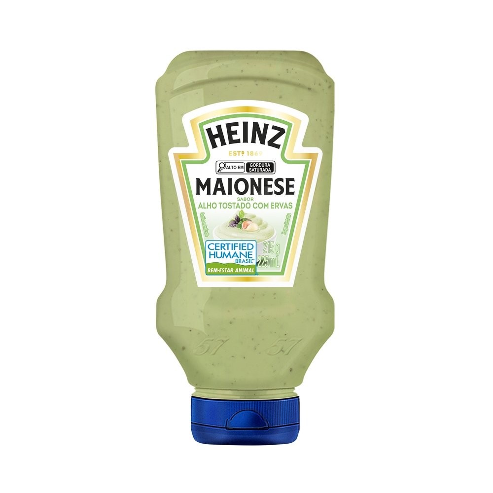 Maionese Heinz Alho Tostado com Ervas, Squeeze, 215g em Oferta na Shopee