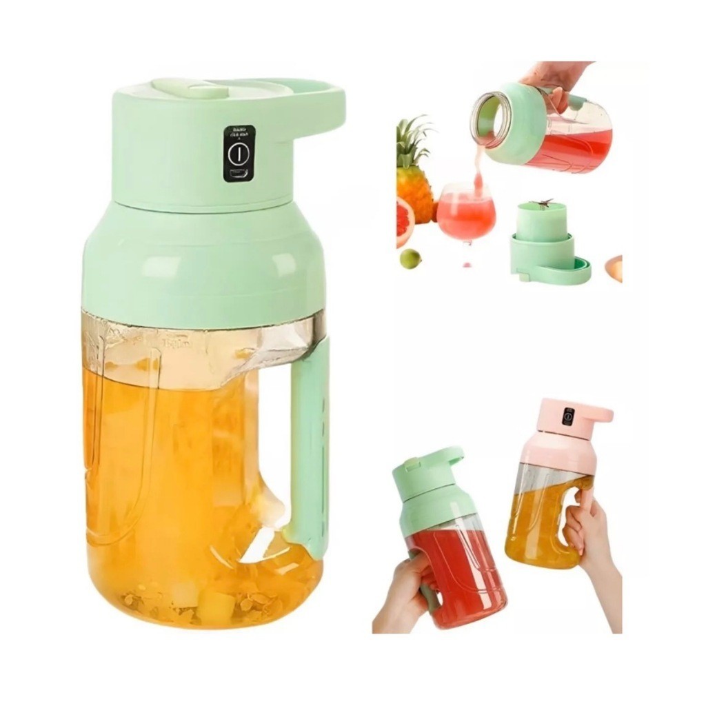 Liquidificador Portátil Juice Mini Recarregável Mixer Shake Garrafa Juicer Mixer 1500ml PRONTA ENTREGA