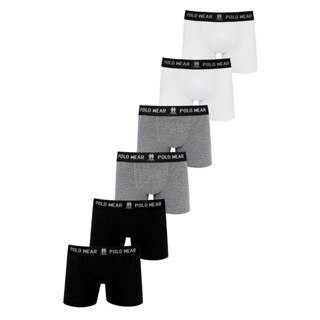 Kit 6 Cuecas Boxer Algodão Polo Wear Sortido
