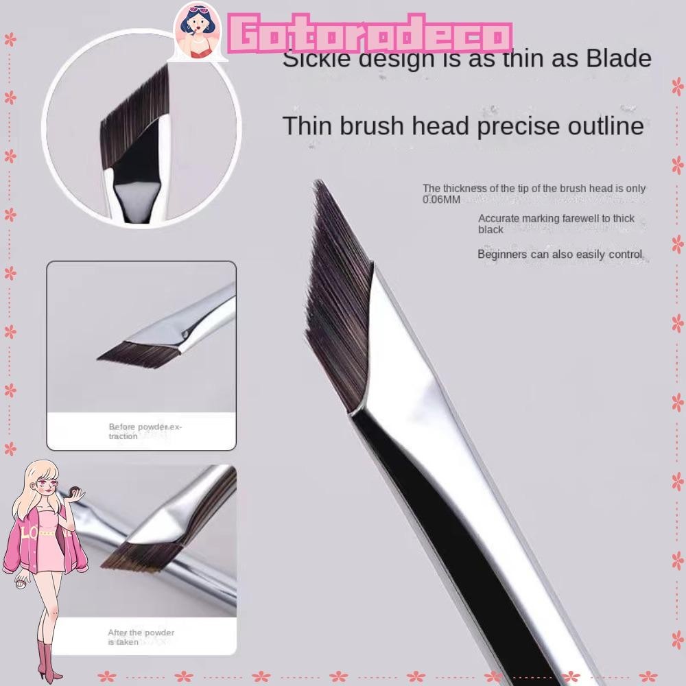 GOTORADECO Escova Para Sobrancelhas , Upgrade Fine Angle Blade Eyeliner Brush , De Detalhe Plana Ultra Fina Ferramenta De Maquiagem Profissional