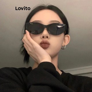 (Trendy) Lovito Casual Óculos de Sol Femininos Lisos Gatinho LFA08707 (Preto) em Oferta na Shopee