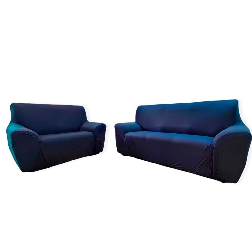 Capa de Sofá Coladinha Kit 2 e 3 Lugares Azul Marinho
