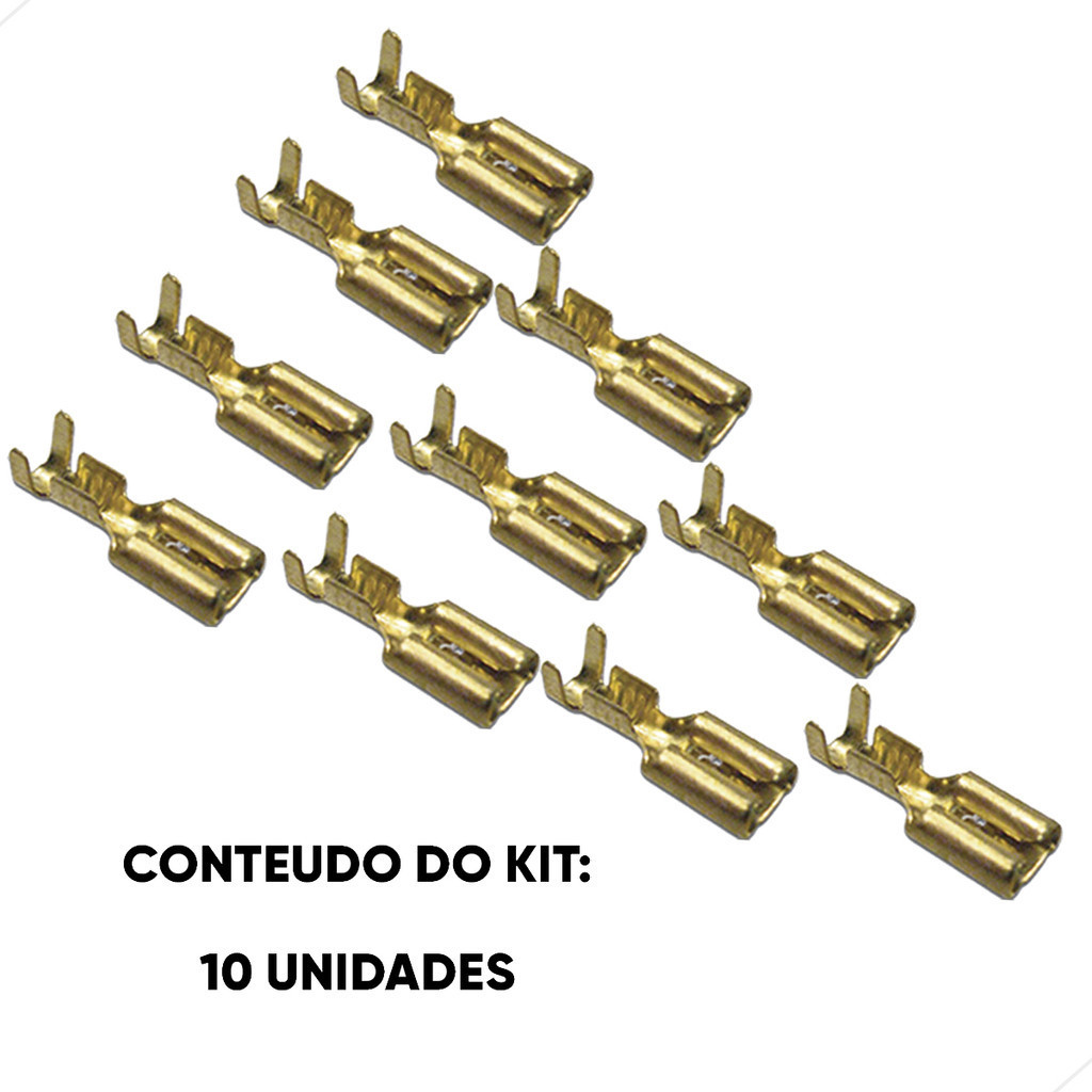 Kit Terminal Encaixe Fêmea 4.8 - Com Trava - 10 Unidades (kt10ete7027a) 70742 em Oferta na Shopee