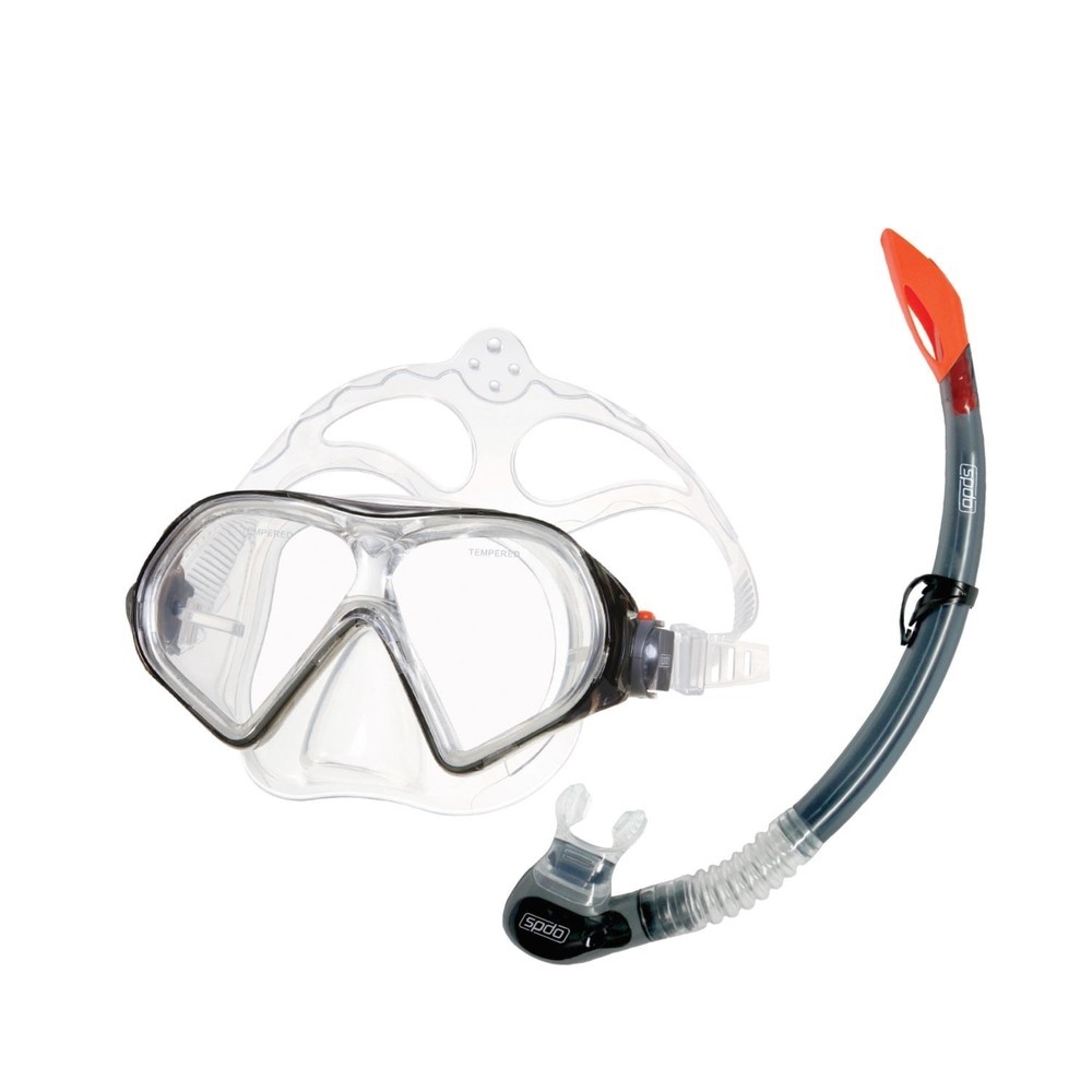 Kit de máscara e snorkel de mergulho Belize adulto  Speedo -  FUME TRANSLUCIDO