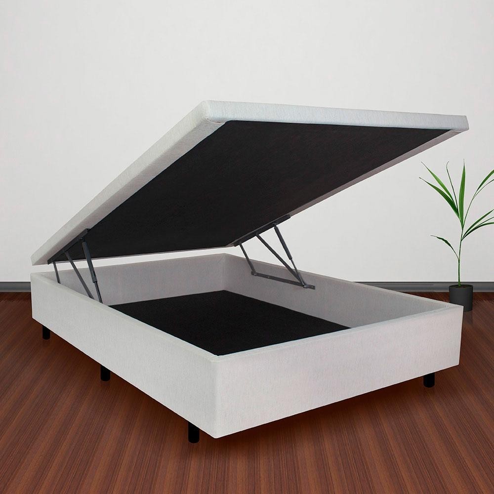 Base Box Baú Casal 138x188x42 cm Courino Linho Areia