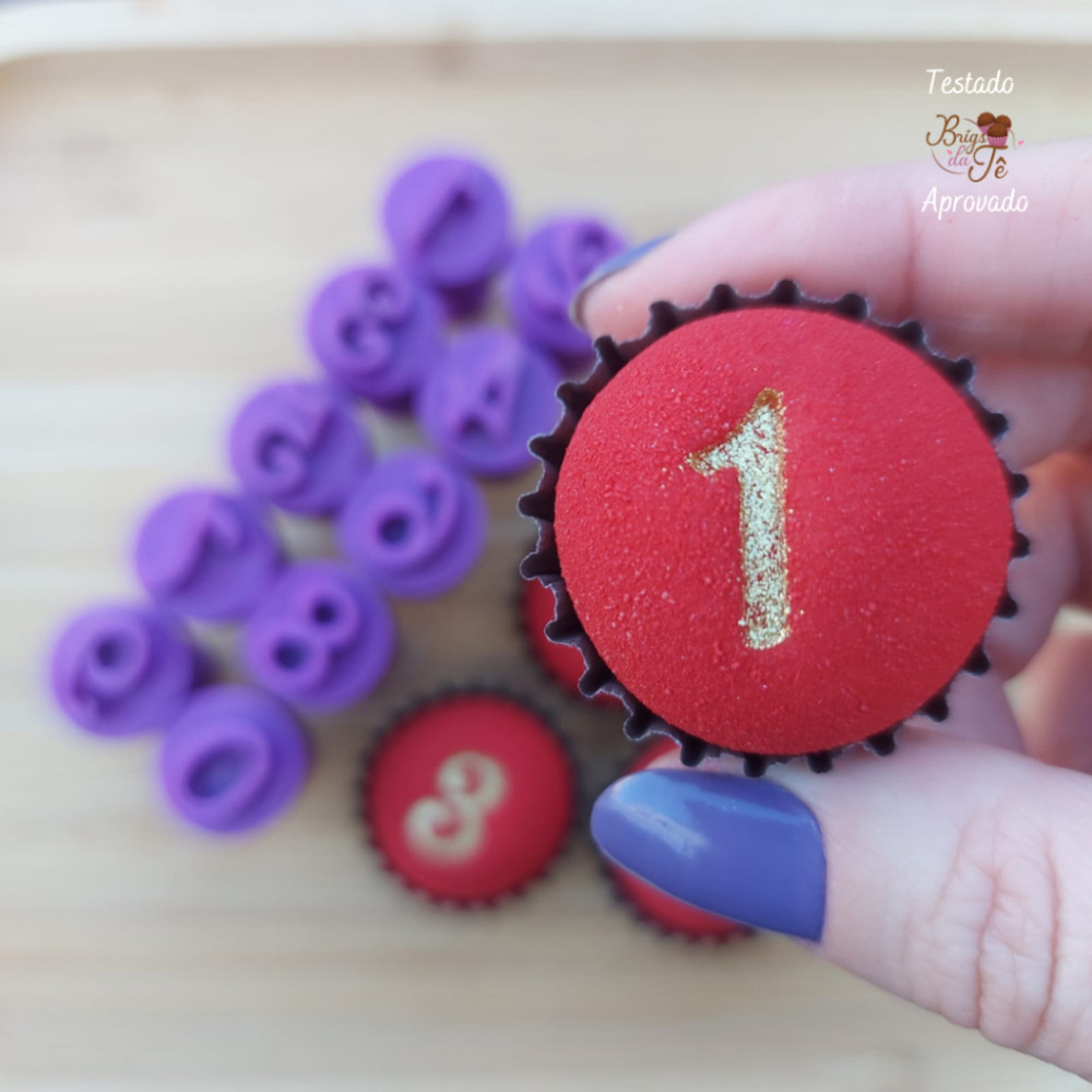 Kit Carimbo Marcador Brigadeiros NUMERO IDADE NUMERAIS Molde Festa Confeitaria Aniversario Brigadeirinho Carimbinhos Doc