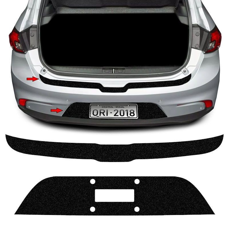 Kit Protetor Do Porta-malas Argo 2018 + Fundo De Placa Preto