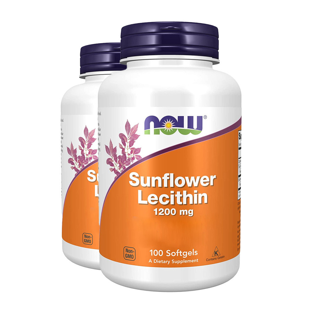 Kit 2x Lecitina de Girassol 1200mg NowFoods 100 Softgls Importado/Made in Usa - Health