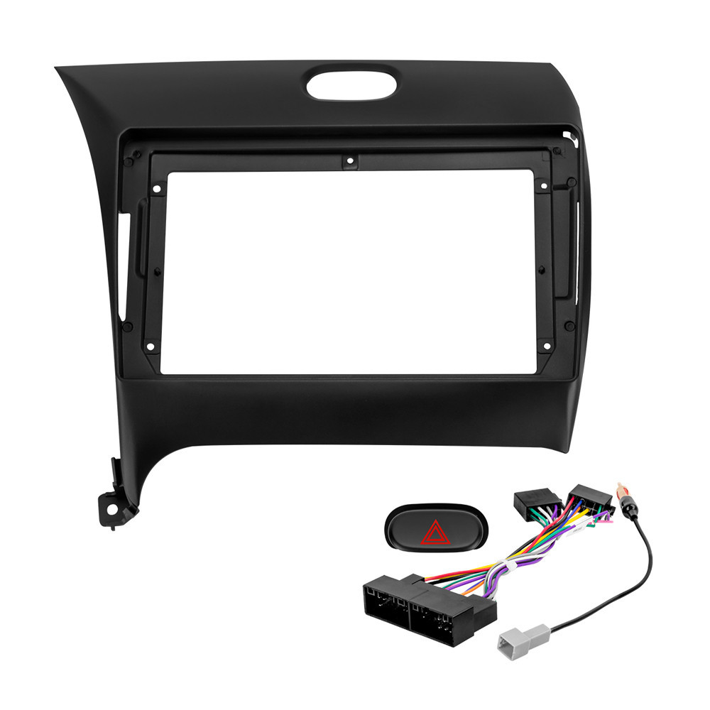 Kit Moldura Painel 9 Pol Cerato 2013 2014 2015 2016 2017 2 Din Preto Chicote Som Plug Antena em Oferta na Shopee