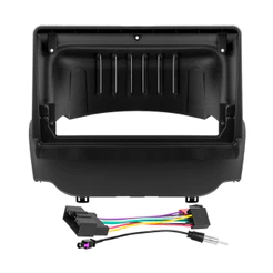 Kit Moldura Painel 9 Pol Ecosport 2013 2014 2015 2016 2017 2 Din Preto Chicote Som Plug Antena