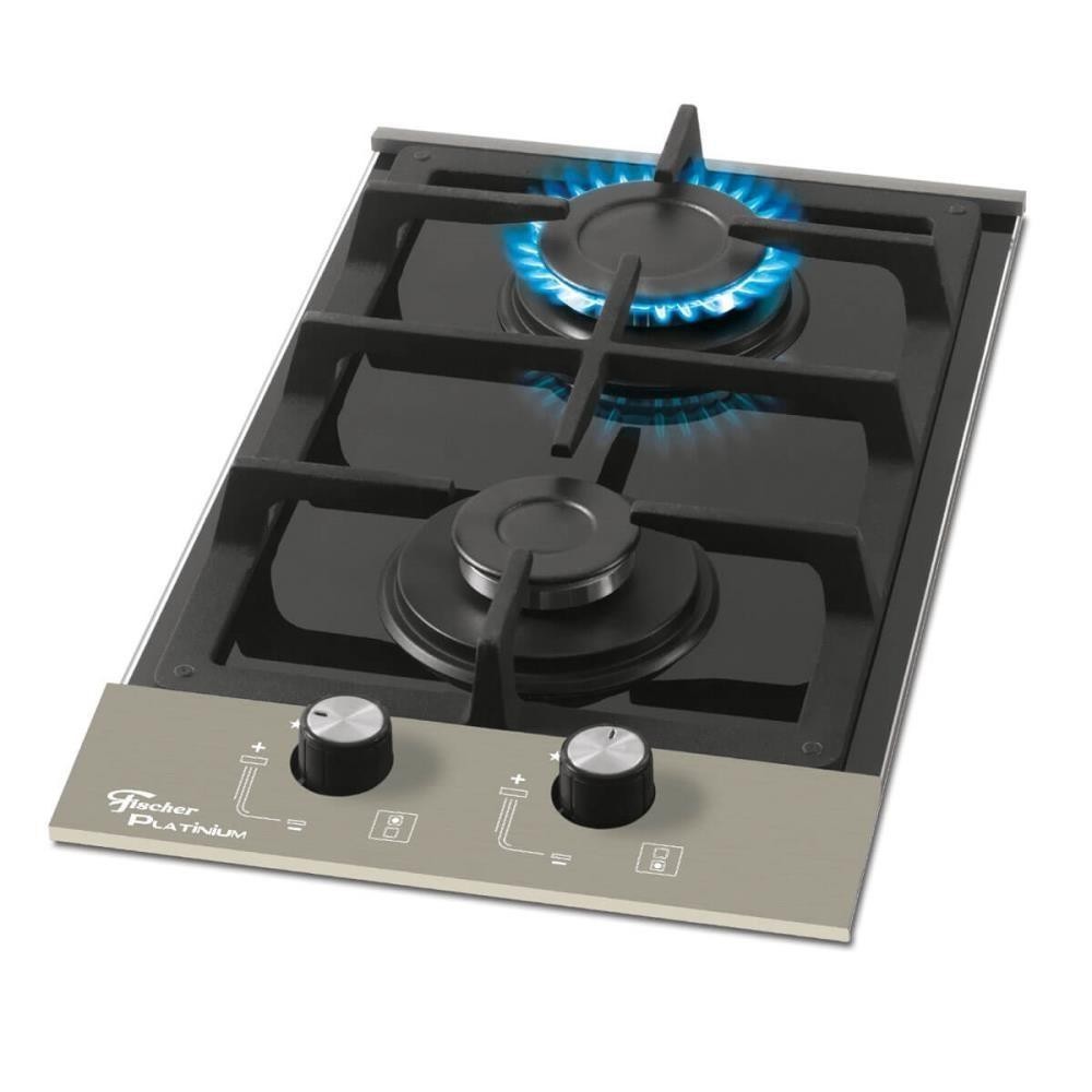 Cooktop Fischer Platinium A Gás 2 Bocas Mesa De Vidro Preto 24349(60652)