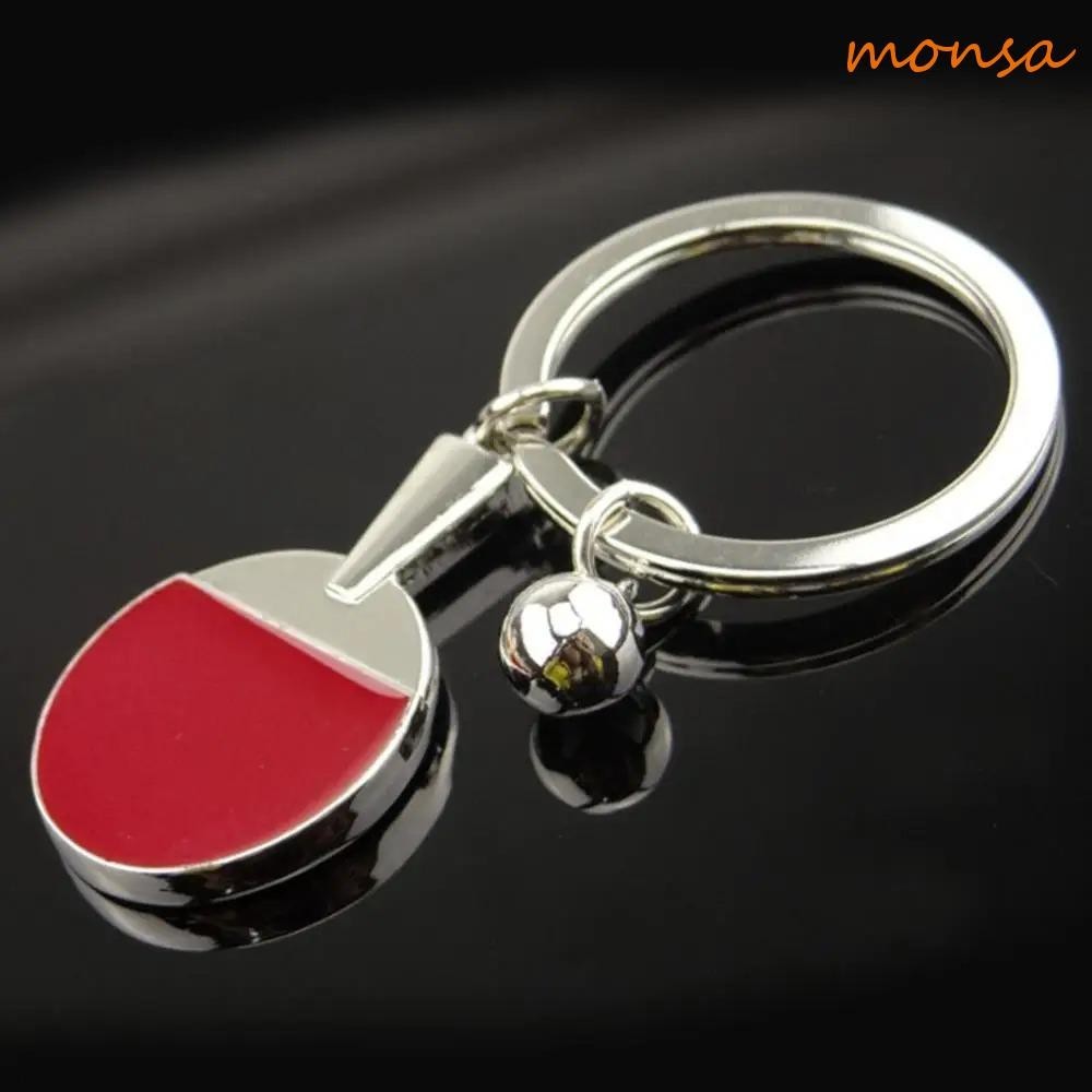 Chaveiro MONSA Pingpong Ball Keychain , Mini Bat Pong Racket Zinco Liga De Jóias Criativas Presentes De Mesa Mochila De Tênis Pingente De