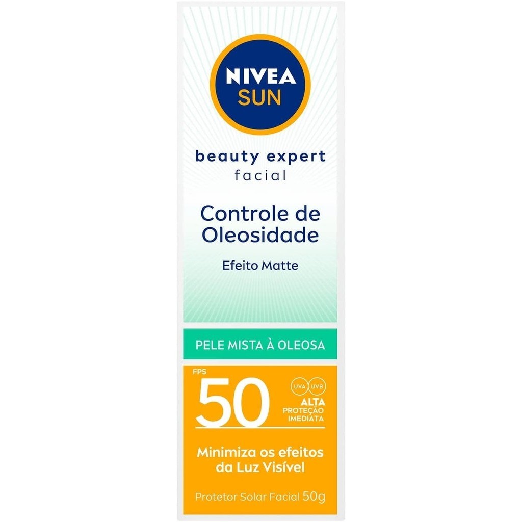 Protetor Solar Facial Nivea Sun Beauty Expert Pele Oleosa FPS50 50g