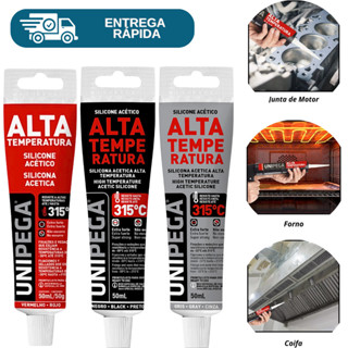 Cola De Silicone Acético Alta Temperatura 50ml Vedação Motor Ferro Forno Coifa Depurador De Ar em Oferta na Shopee