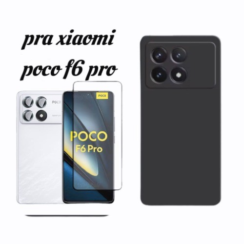 Para Poco F6 pro capa funde silicone líquido Poco f6 pro + película Vidro 3d + película de câmera