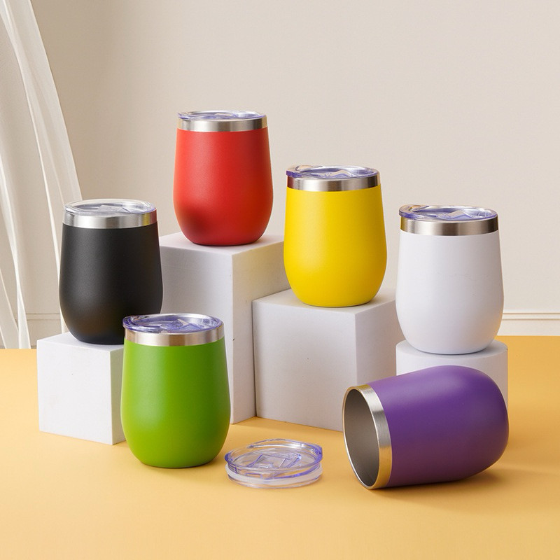 Copo de ovo de aço inoxidável 12 onças copo de casca de ovo em forma de U copo de vinho tinto copo de ovo copo térmico copo de casca de ovo