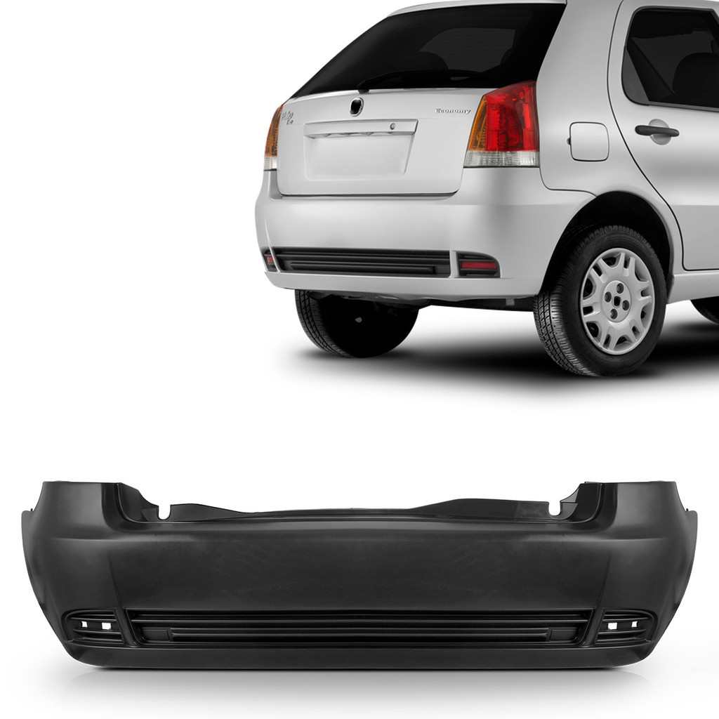 Parachoque Traseiro Palio G3 2004 2005 2006 2007 2008 2009 2010 2011 2012 2013 2014 Preto Liso em Oferta na Shopee