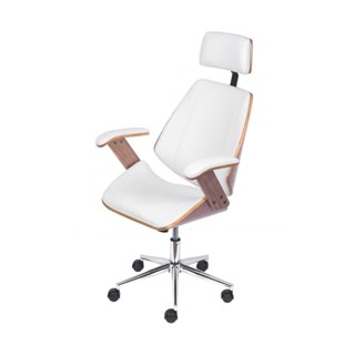 Cadeira Escritorio Presidente Corino e Madeira Bergen 3331 Branco em Oferta na Shopee