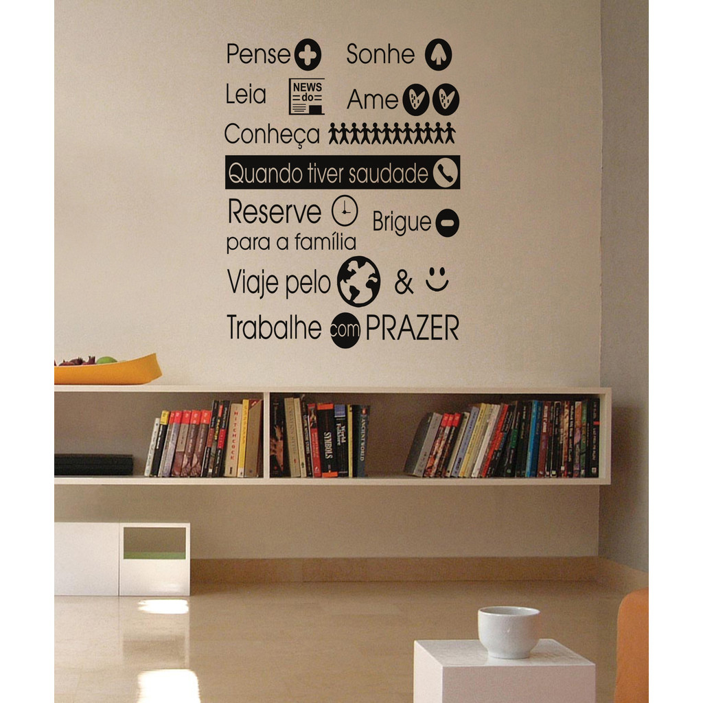 Adesivo Decorativo de parede Game Frases Pense Mais Sonhe Mais
