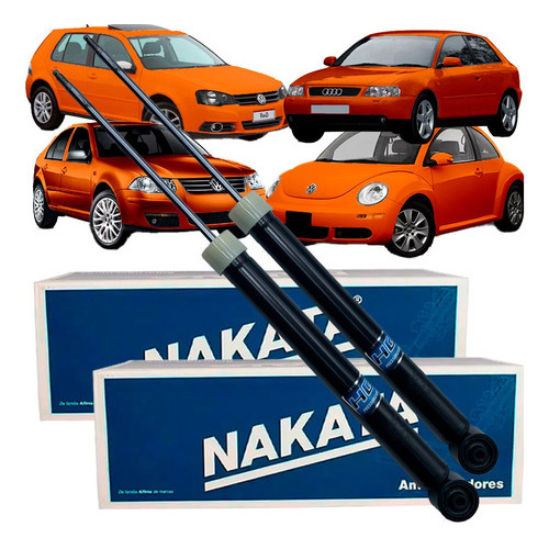Par Amortecedor Traseiro Original Nakata A3 New Beetle Golf Bora 1999 Até 2012