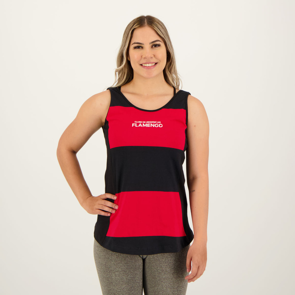 Regata Flamengo Lab Feminina Preta e Vermelha em Oferta na Shopee