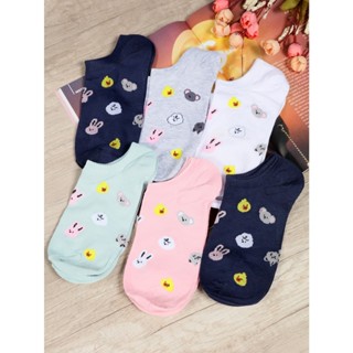 Kit 12 Pares Meias Feminina Soquete Cores Fofas 35ao40 com desenho em Oferta na Shopee