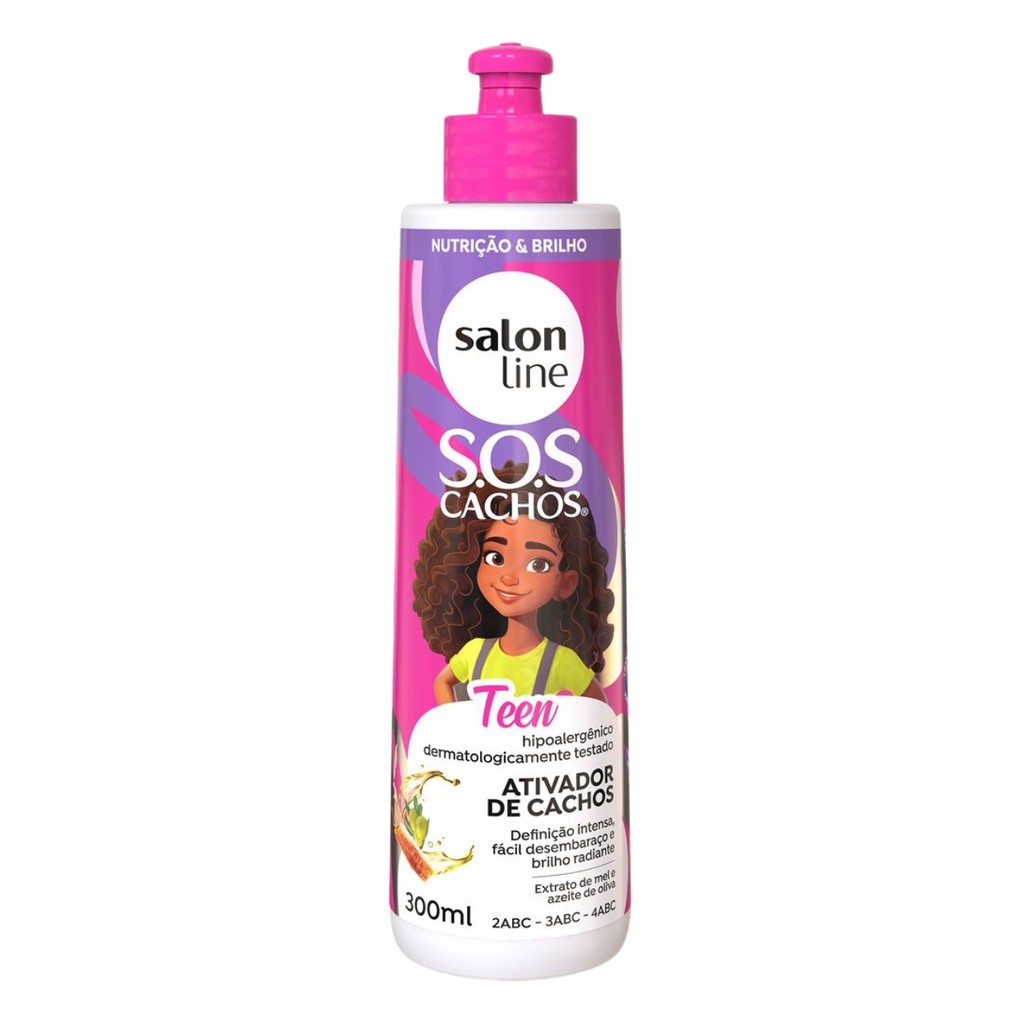 Ativador De Cachos Definição Nutrição Teen Salon Line 300ml em Oferta na Shopee