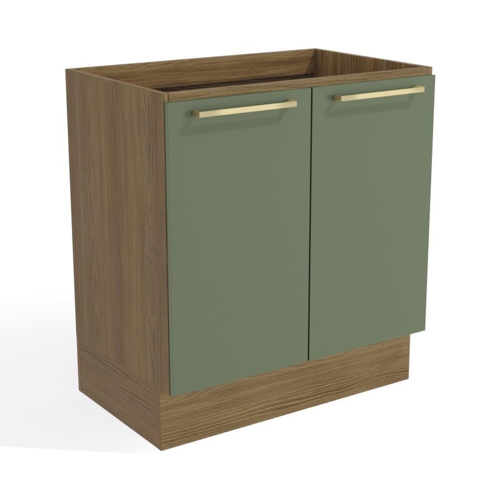 Balcão Armário Para Cooktop 2 Portas Prateleira Cozinha Multiuso Kappesberg Marrom Madeira Verde em Oferta na Shopee