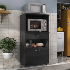 Balcão Multiuso para Forno e Micro-ondas Multimóveis Branco 4060G com 2 Portas e 1 Gaveta