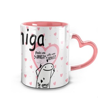 Caneca Amiga - Alça coração rosa - Presente Para Amiga, Plantei uma amiga, colhi uma irmã! Te amo! em Oferta na Shopee