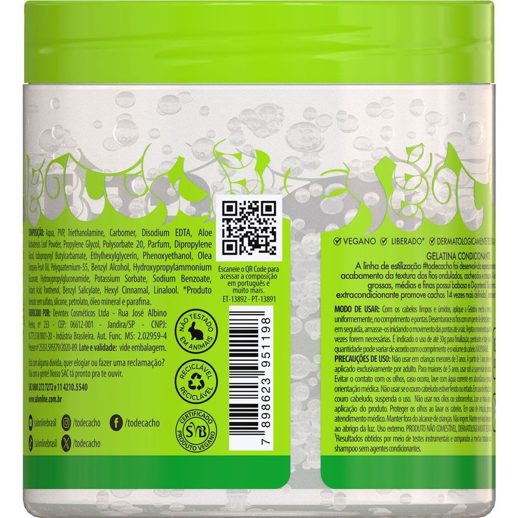 Detalhes do Gelatina Salon Line #todecacho Super Definição 550g