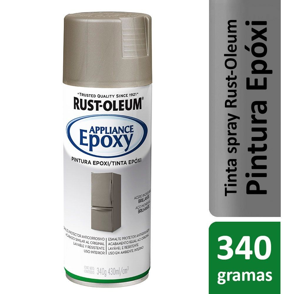 Rust Oleum Tinta Spray Para Eletrodomésticos Epóxi Aço Inox Brilhante - Home & Living