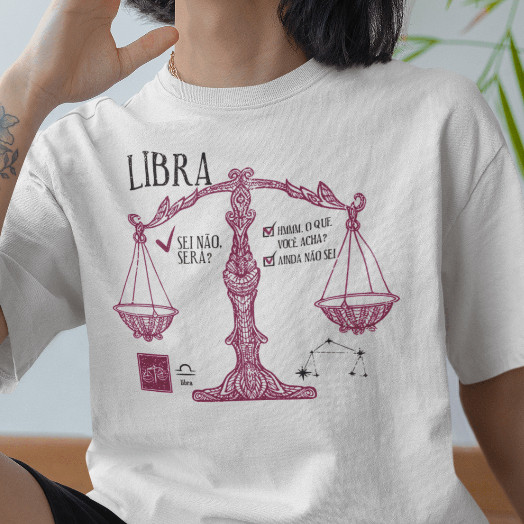 Imagem Camiseta Camisa Feminina Signo Libra Algodão Unissex