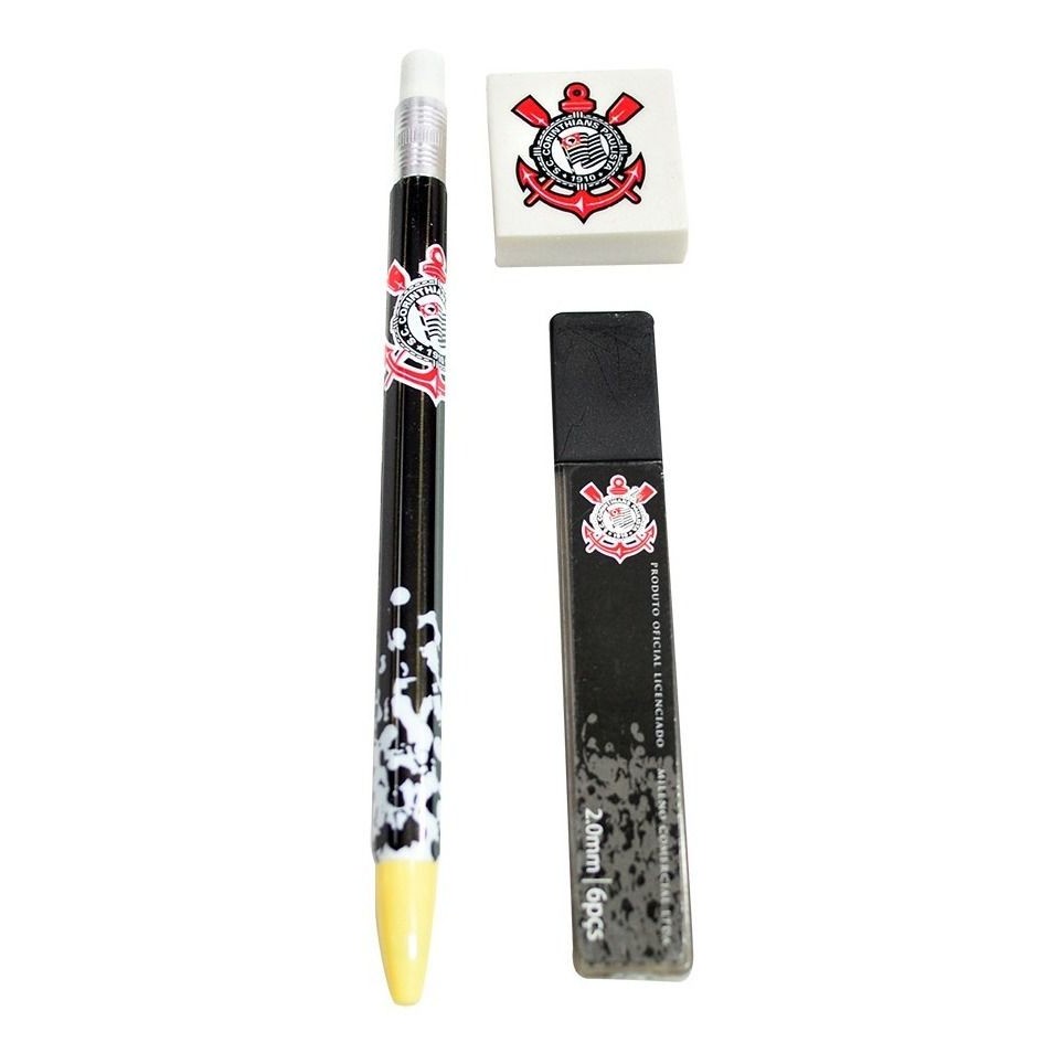 Jogo Com Lapiseira 2.0mm Borracha E Grafites  Mônica Magali Vasco Fluminense Náutico Sport Santos Corinthians