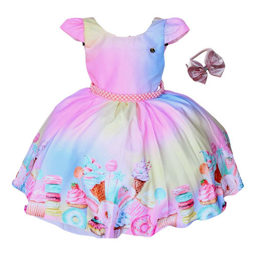 Vestido Infantil Festa Doce Encantado com Tiara em Oferta na Shopee