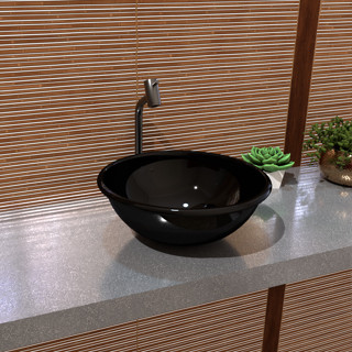 Cuba de Banheiro Redonda Sobrepor 35cm Preta Elegância e Durabilidade em Oferta na Shopee