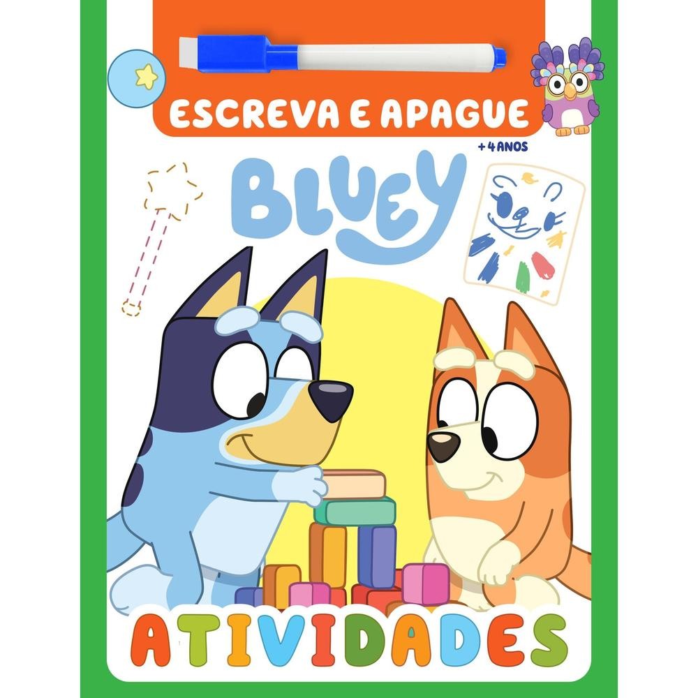 Bluey Atividades Escreva e Apague em Oferta na Shopee