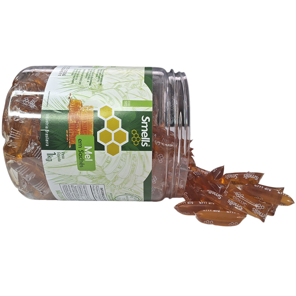 Mel Melzinho Em Pote 1Kg Natural Puro Doce Docinho Sachês Sache Sachezinho 250 Unidades 4g Smells