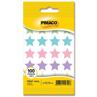 Etiqueta adesiva TP18 estrela multicolor pastel Pimaco em Oferta na Shopee