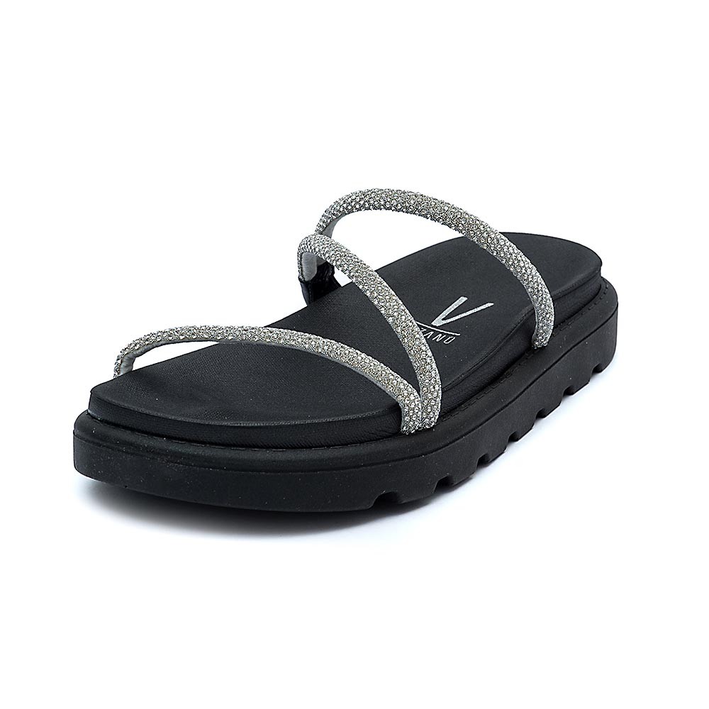 Papete Feminina Birken Vizzano Flatform Tratorado Preto Pedrinhas Brilho Strass Confortável Original