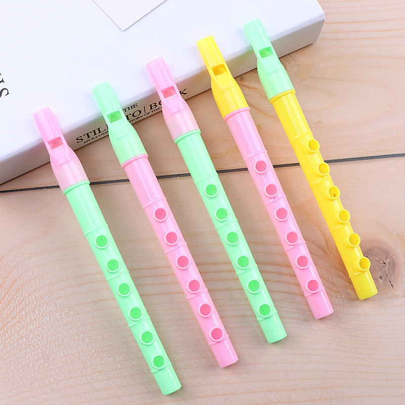 30 Pçs Gravador De Trompete 6 Buracos Colorido Plástico Infantil Instrumento Musical Flauta Brinquedo