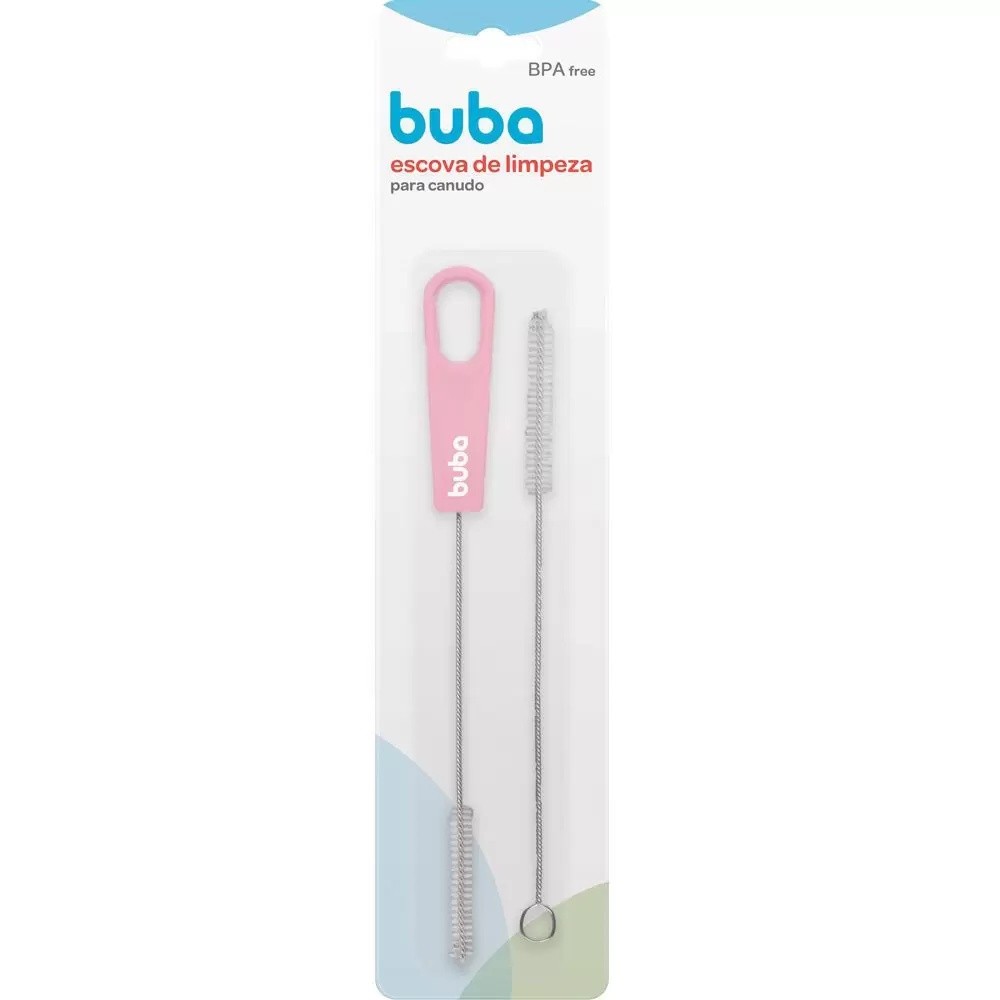 Kit Escovas de Limpeza para Canudo Rosa 09735 - Buba - Mom & Baby